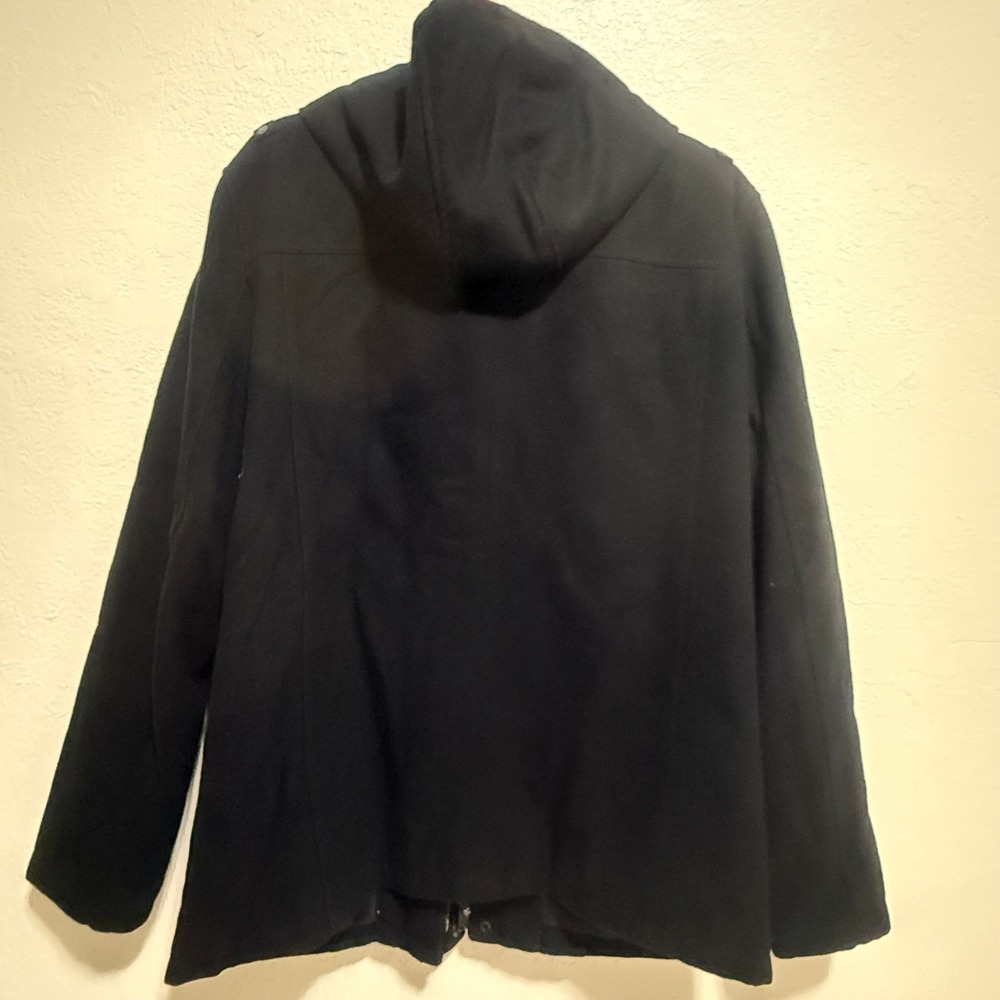 GUESS Mens Hooded Pea Coat Black Quilted Lining Utility Coat XL 111AB633 - Picture 15 of 16